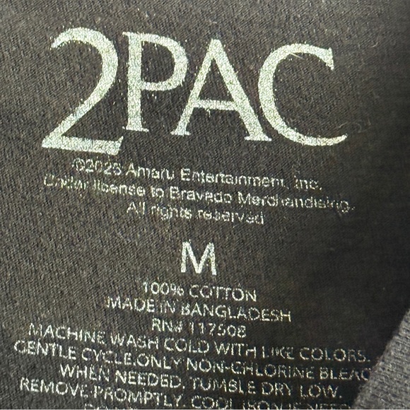 Tupac “Trust Nobody” Graphic Tee Medium Black Rap Hip Hop - Picture 2 of 4